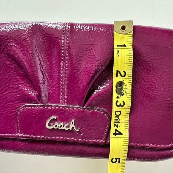 Coach Patent Leather large flap wallet wristlet - Picture 15 of 17